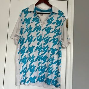 Slazenger Golf Polo Tee Shirt  White and Blue Size XL